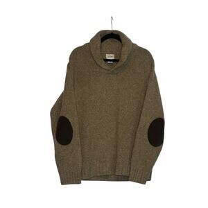 L.L Bean brown lambswool vintage sweater size Large